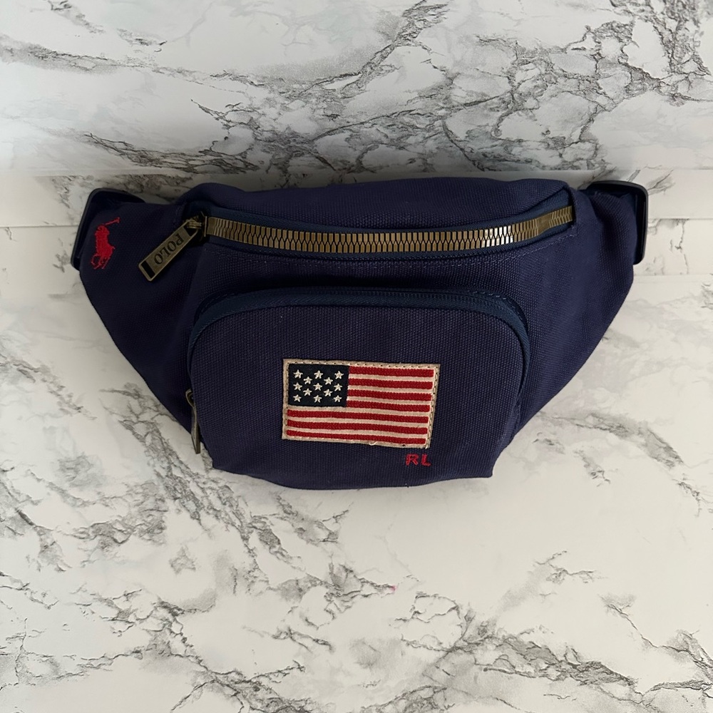 Polo Ralph Lauren USA Patched Crossbody Shoulder Bag Fanny Pack PWing Polo Sport